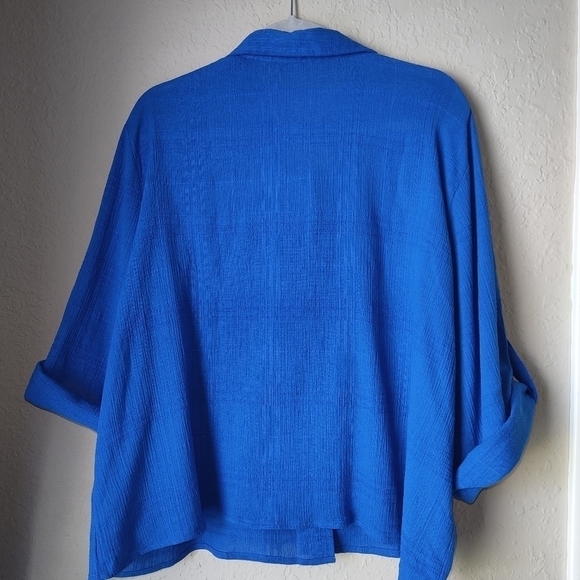 WomanWithin Women's Plus size 1X Cotton Gauze Big Shirt - Picture 6 of 10